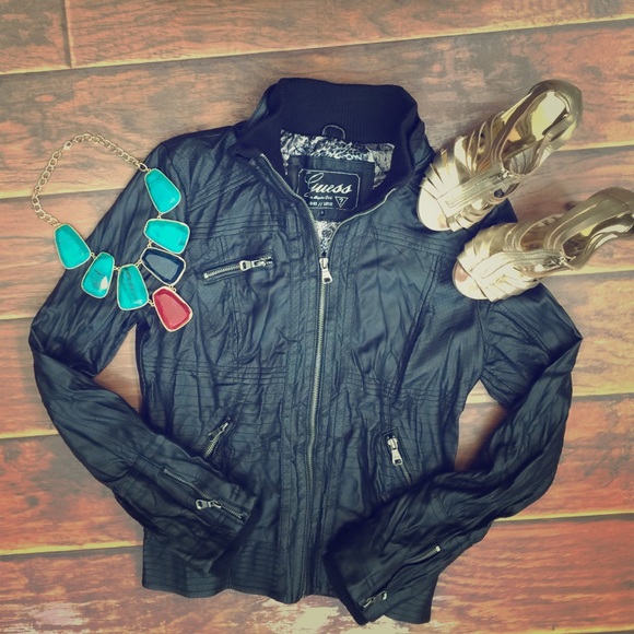 Guess Black leather jacket