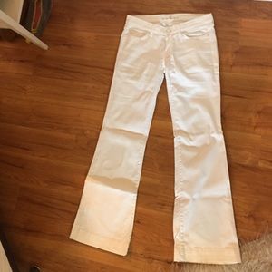 Seven for all Mankind white flare jeans.