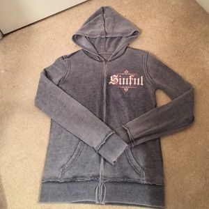 Sinful long sleeve zip hoodie.