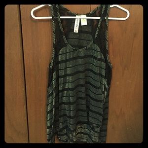 Express flowey shirt! Black and silver sparkles