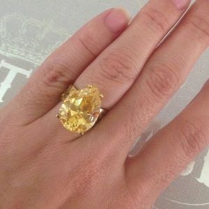 Cocktail or engagement ring champagne citrine 5ct