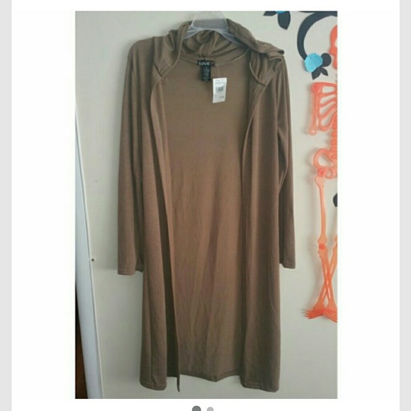 Brown Hooded Cardigan