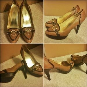 REDUCED! MICHEAL KORS Brown/Tan Leather High Heels