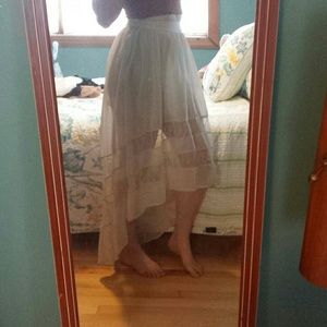 Lace and chiffon high waisted summer skirt