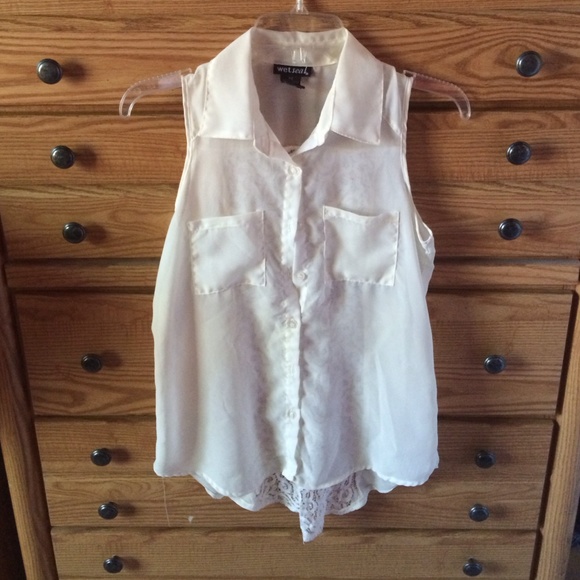 Sheer Button Up Blouse