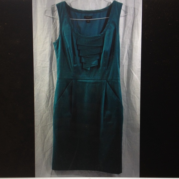MOVING SALE-Ann Taylor Teal Ruffles Dress 0