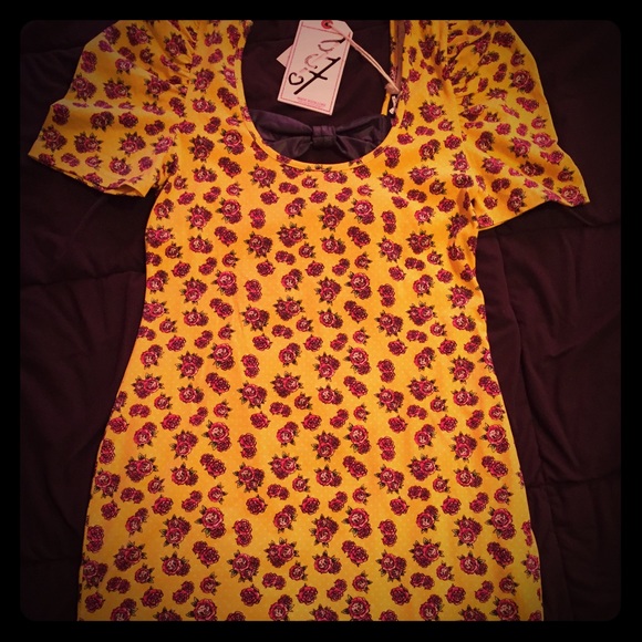 Yellow Scary Prairie Bow Back Dress