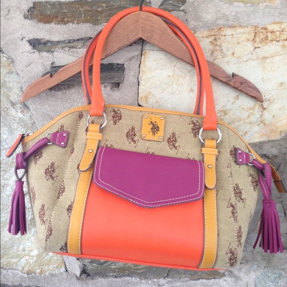 Color blocked Polo Ralph Lauren Tassel handbag