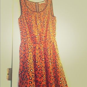 NWOT Fun & bright Orange leopard print dress