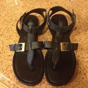 Franco Sarto black leather sandals