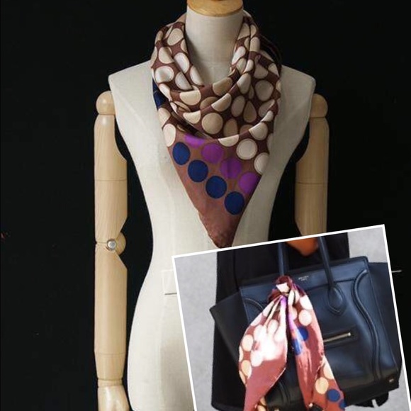 🎉HP🎉Marni for H&M polka dot scarf in brown BN - Picture 3 of 4