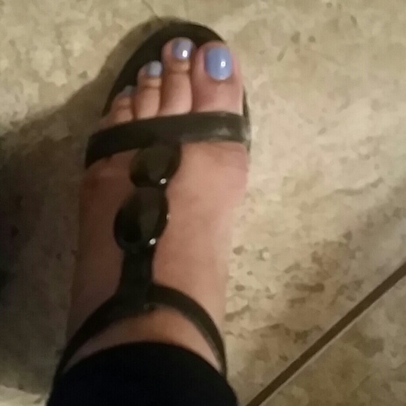 Black Wedge Sandals  (jcpenney)