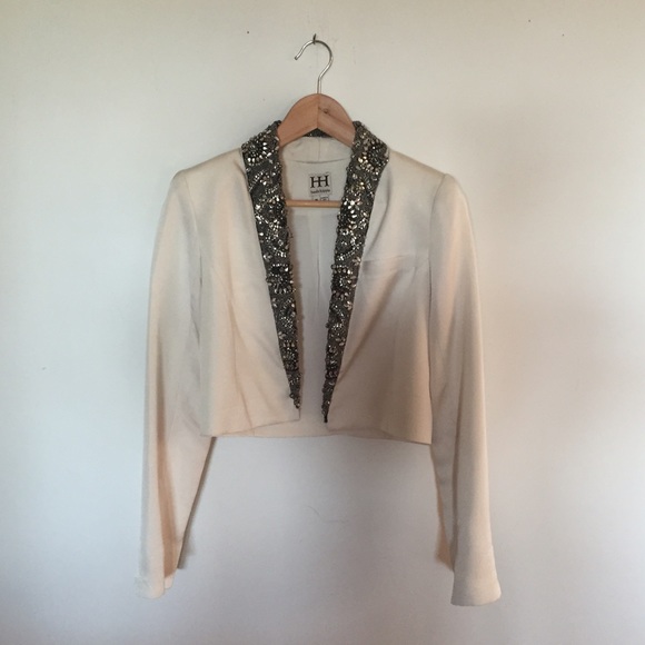 Haute Hippie Jewel Encrusted Cropped Blazer - Picture 2 of 4