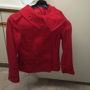 H&M red peacoat