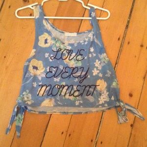 Blue floral crop top