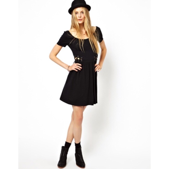 NWT Lace-up Black Dress