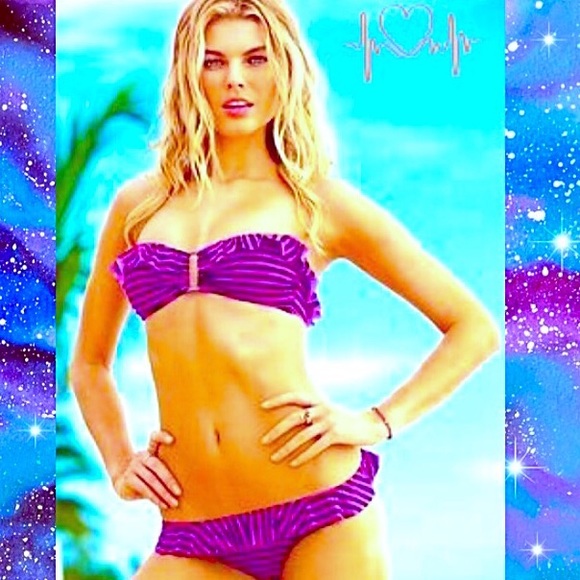Victoria's Secret Accessories - 🚫Sold🚫Victoria Secret Purple/BlackBandeau bikini