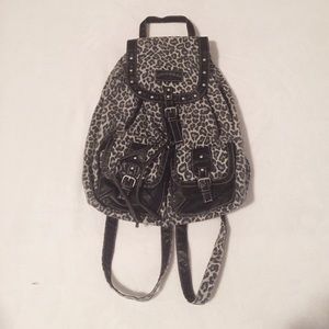 Black & White Leopard Print Backpack