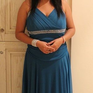 Halter dress turquoise color