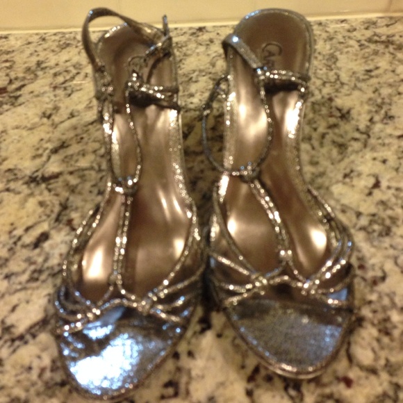 Silver heels.