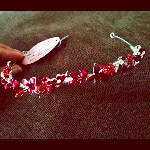 Beautiful garnet red headpiece - Picture 1 of 1