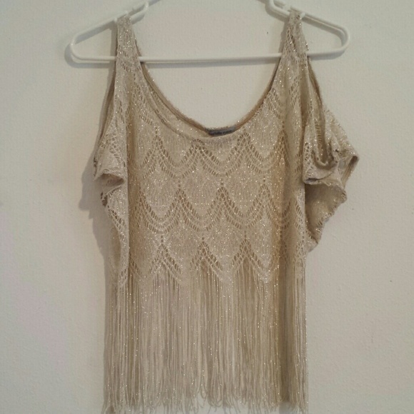 Beautiful Cropped Fringe Tassles Blouse