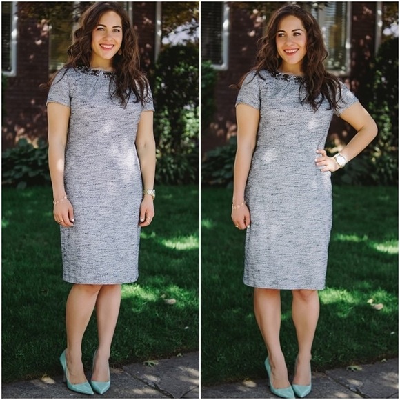 Ann Taylor jeweled neck sheath dress