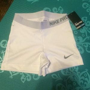 NWT 3" white/grey Nike pros