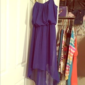 A blue/navy high low dress