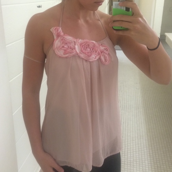 Pink Floral Top/ XS/S