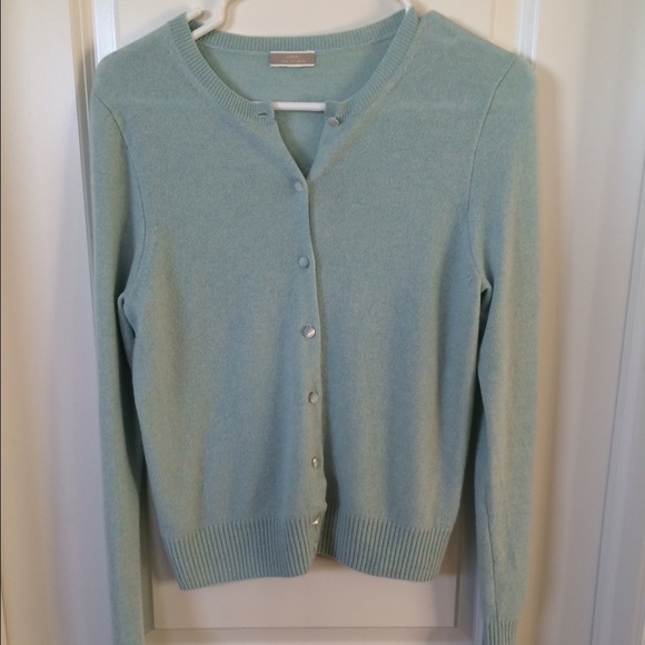 J.Crew 100% Cashmere cardigan in robin's egg blue