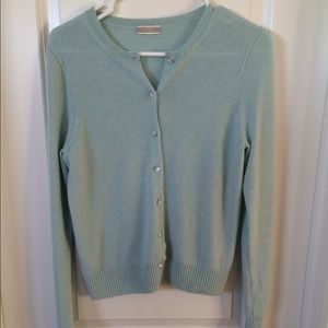 J.Crew 100% Cashmere cardigan in robin's egg blue