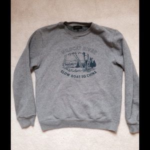 A.P.C. grey fleece crew neck sweater