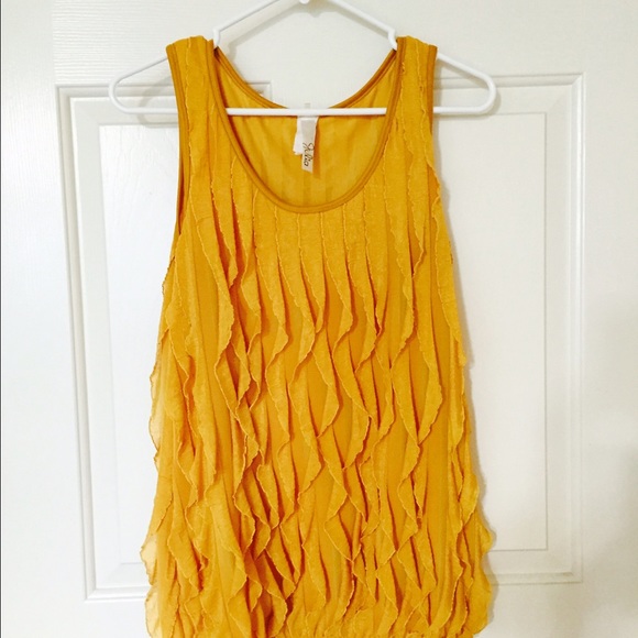 Yellow ruffles top
