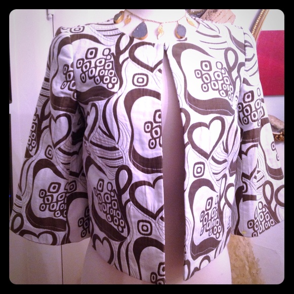 Trina Turk Kimono Hearts Quilted Swing Jacket