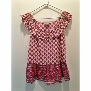 Boho paisley ruffle blouse