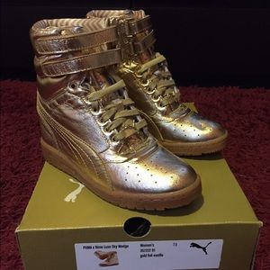 Puma x RIME Gold Foil Luxe Sky Wedge - Size 7.5