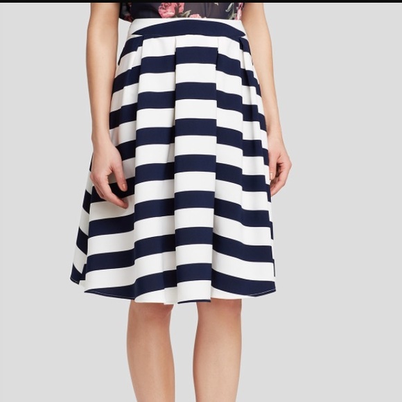 Lucy Paris striped midi skirt