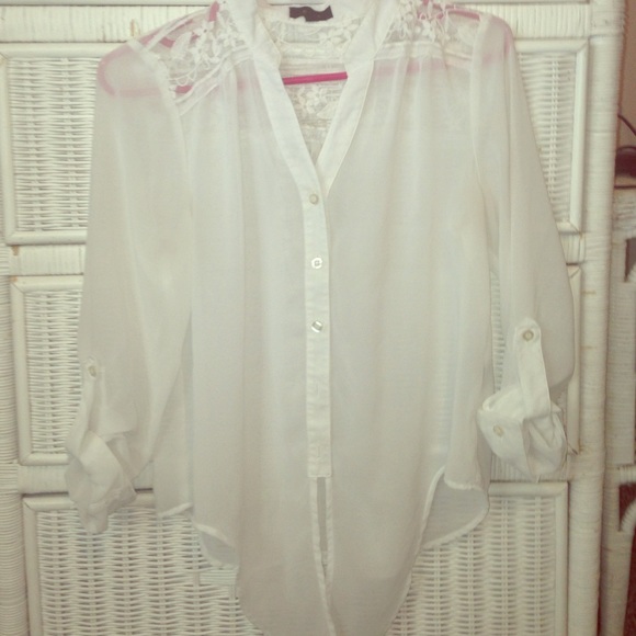 💎 sheer white top💎