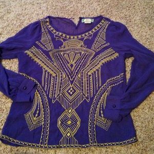 Embroidered chiffon top!