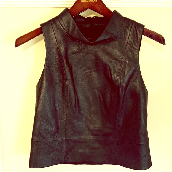 Banana Republic Tops - Leather Sleeveless Top Size 0