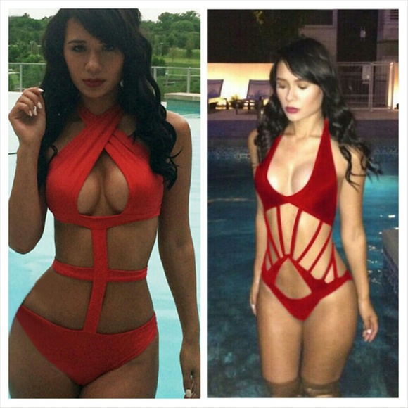 Red Halter Monokini Bundle Set