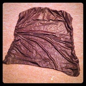 Gold Metallic Tube Top