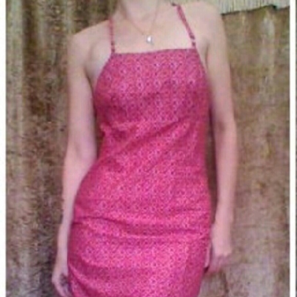 Red flower print spaghetti strap dress