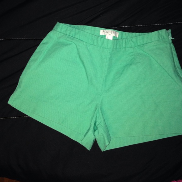 High waisted mint shorts