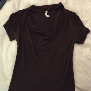 Brown cowl neck top