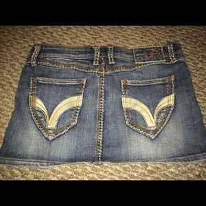 denim mini skirt