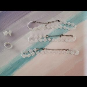 Handmade flower chokers and rings