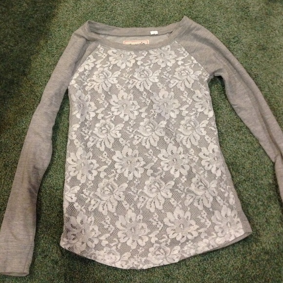Sweaters - Laced gray sweater