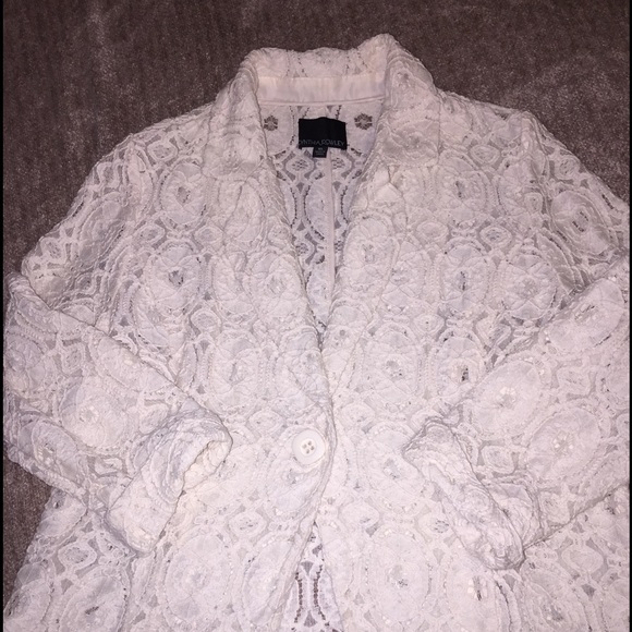 White thick lace jacket